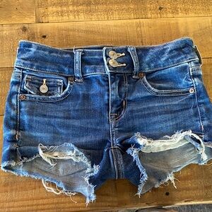 American Eagle Outfitters Ripped Blue Jean Shorts
